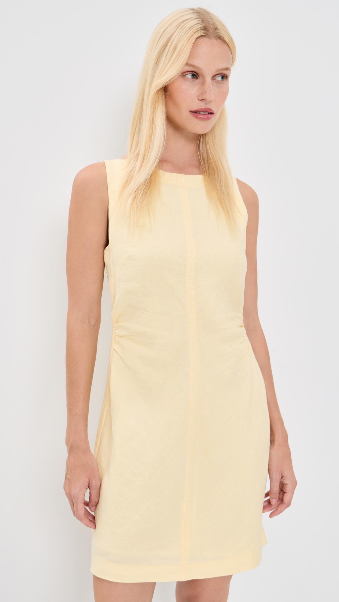 Boat Neck Linen Mini Dress by MADEWELL