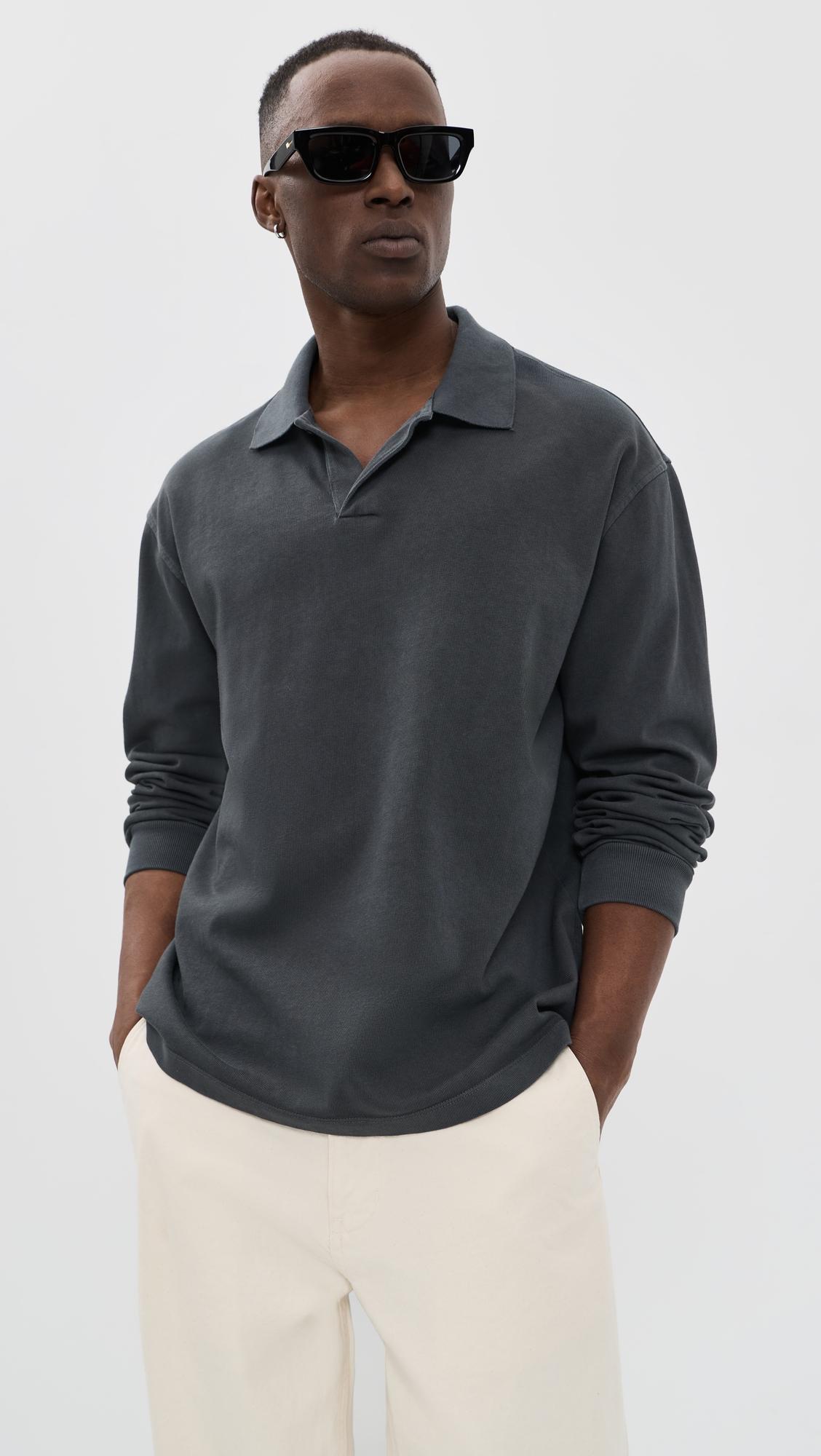 Cotton Long Sleeve Polo by MADEWELL
