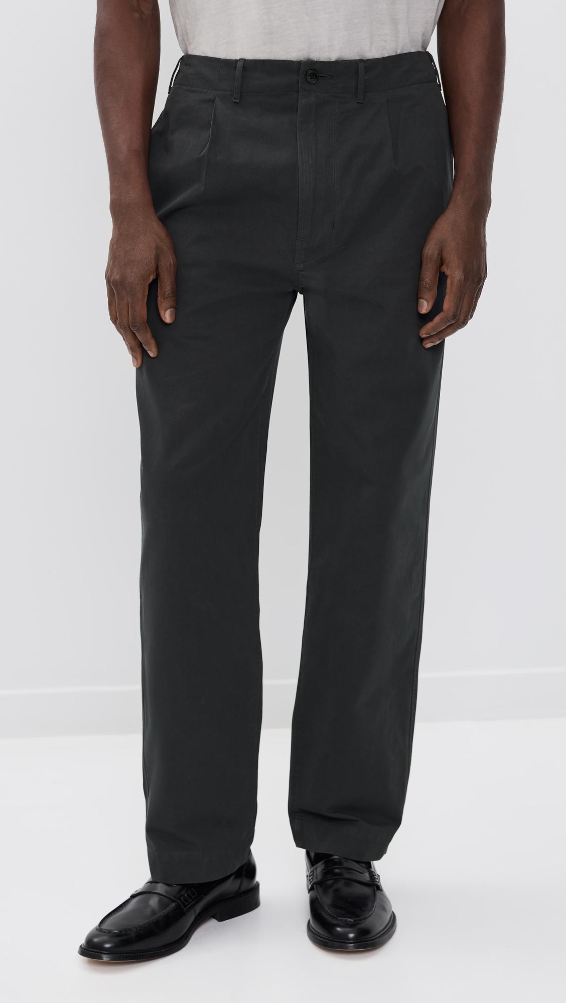 Cotton Twill Single Pleat Pants by MADEWELL