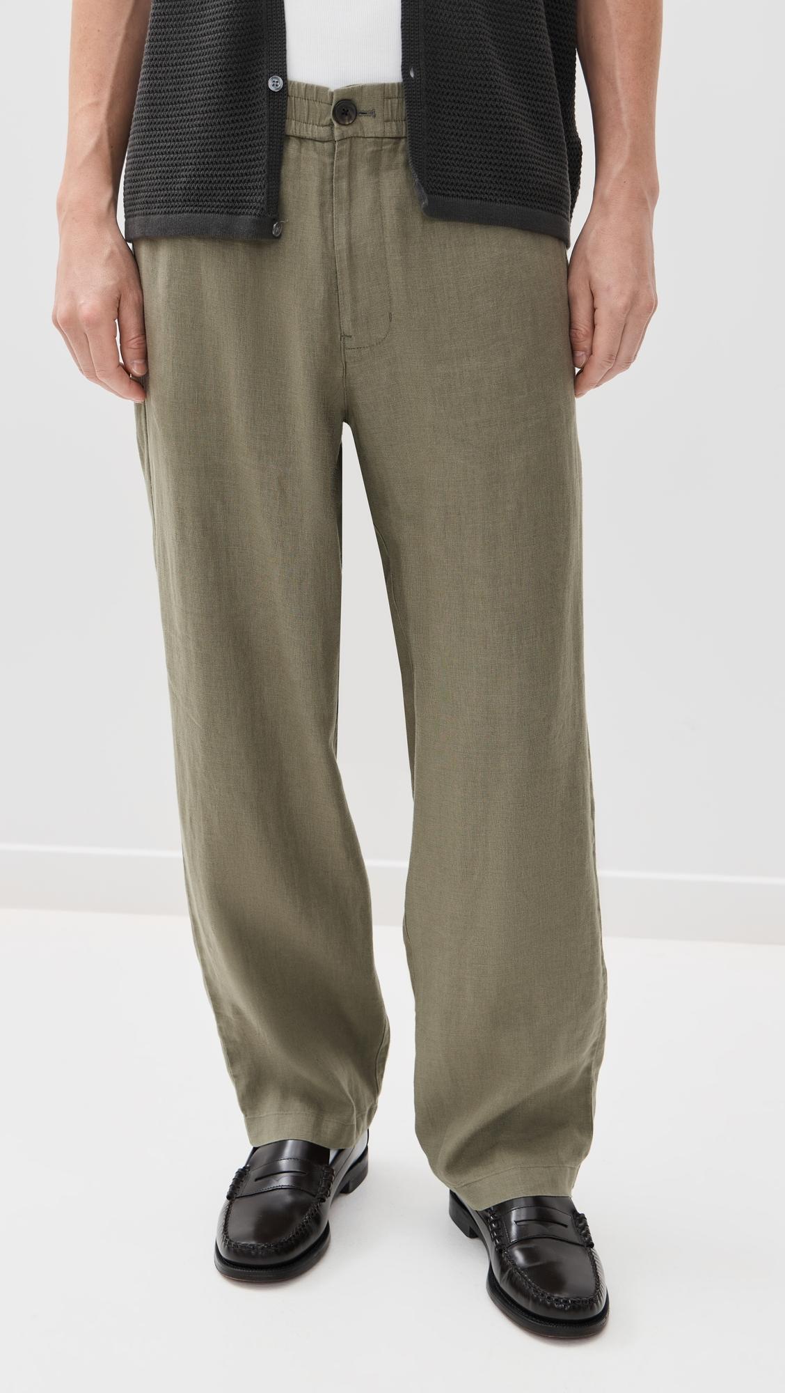 Elastic Waist Patch Pocket Pants by MADEWELL