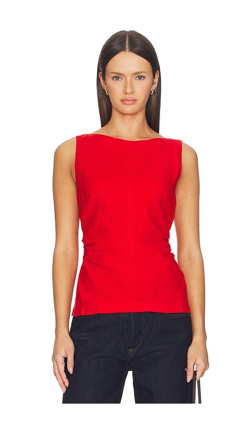 Madewell Addison Linen Top in Red by MADEWELL