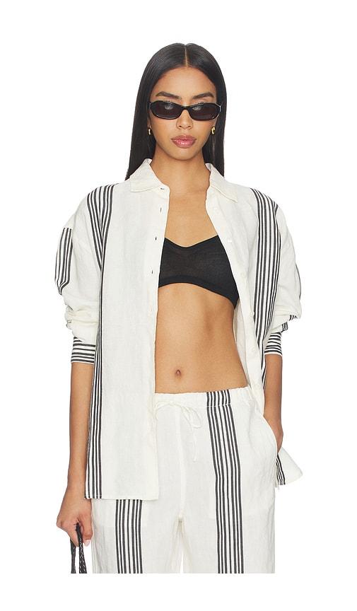 Madewell Easy Linen Shirt in White,Black by MADEWELL