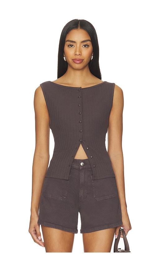 Madewell Textured Vest Top in Brown by MADEWELL