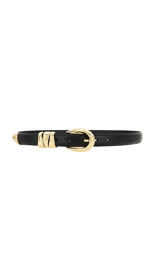 Madewell Triple Metal Keeper Belt in True Black With Gold in Black by MADEWELL
