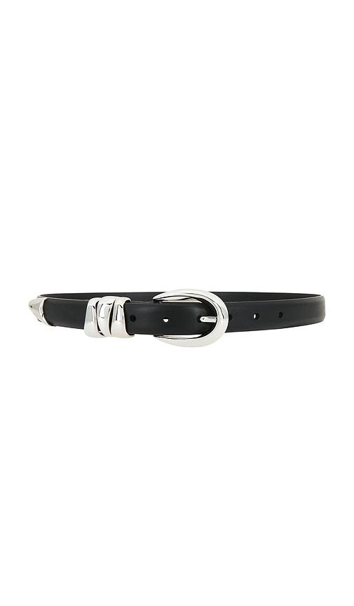 Madewell Triple Metal Keeper Belt in True Black With Silver in Black by MADEWELL