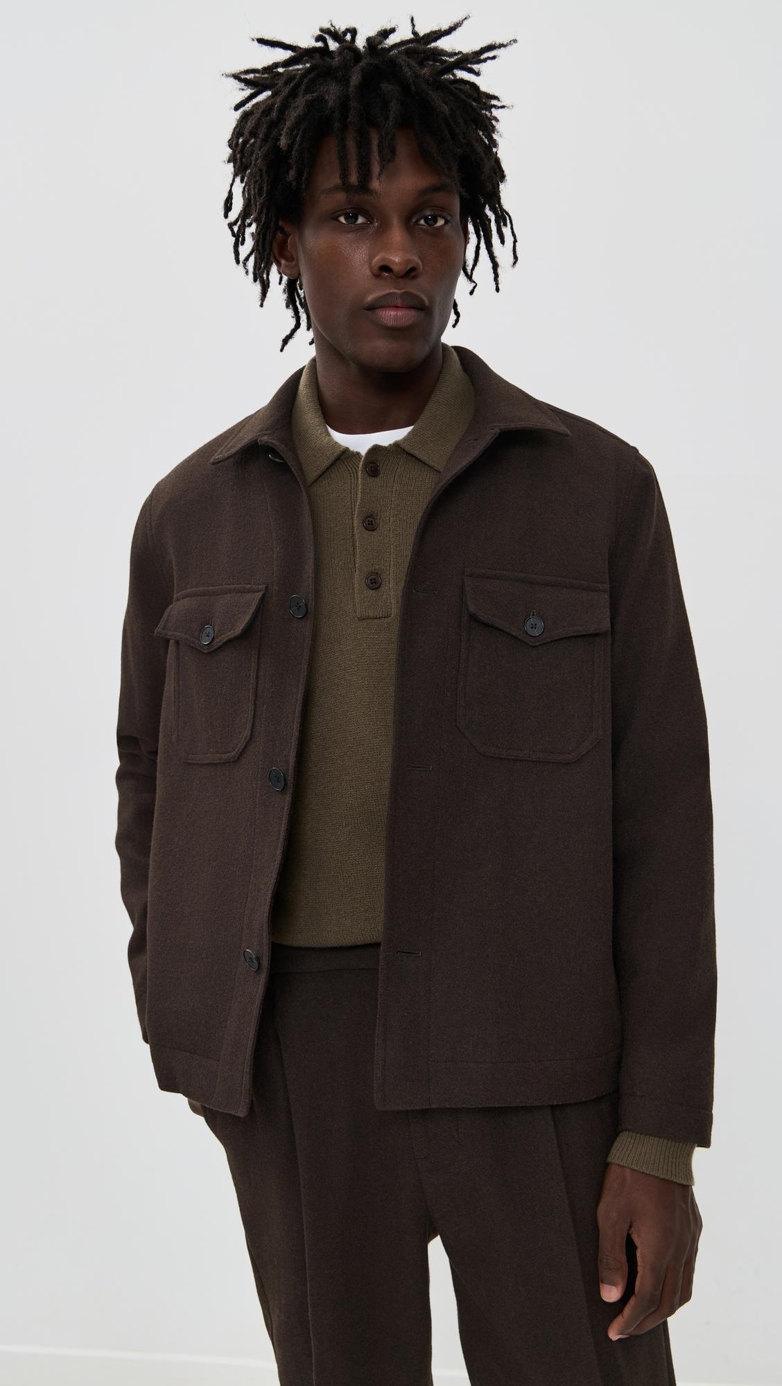 Patch-Pocket Shirt-Jacket in Wool Blend by MADEWELL Patch-Pocket Shirt-Jacket in Wool Blend by MADEWELL