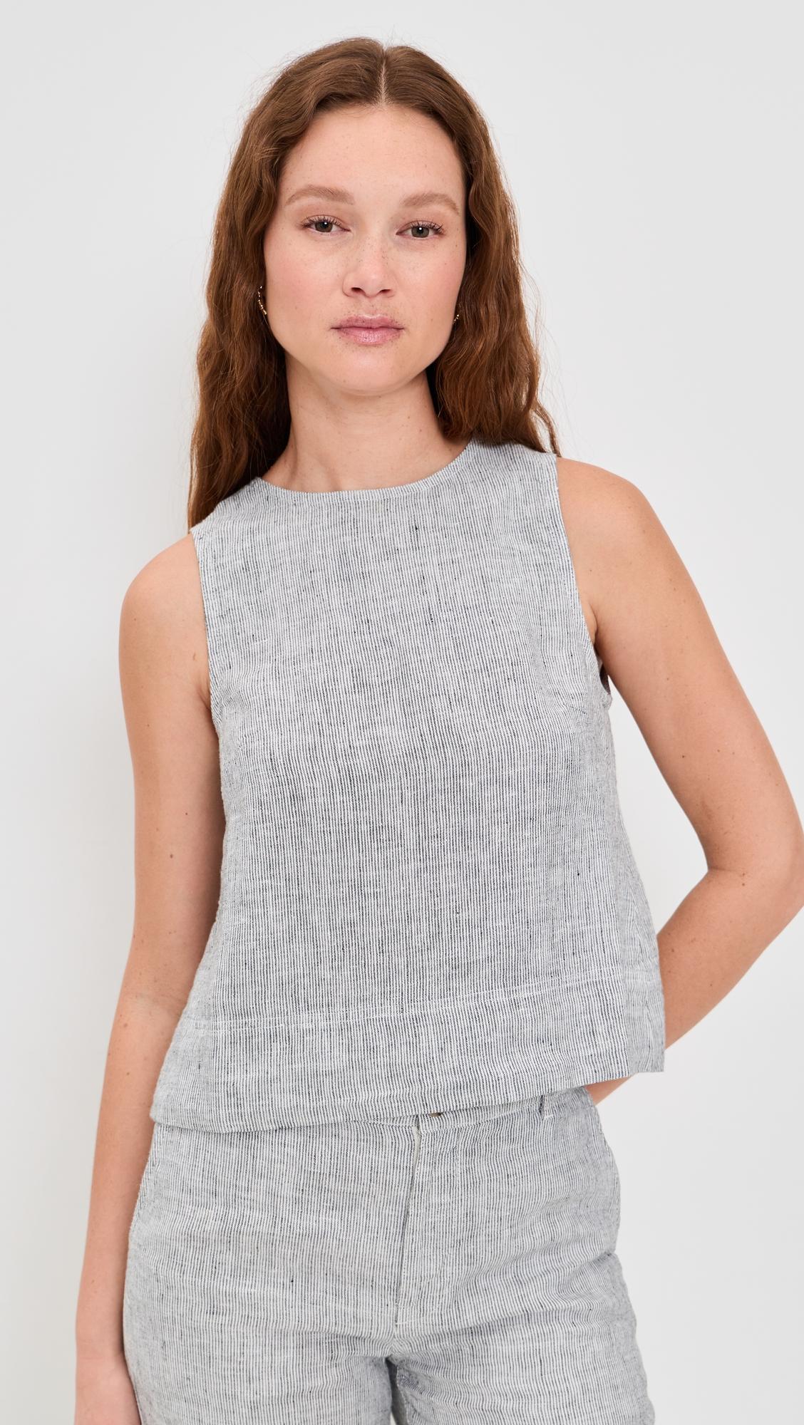 Pleated Linen Top by MADEWELL
