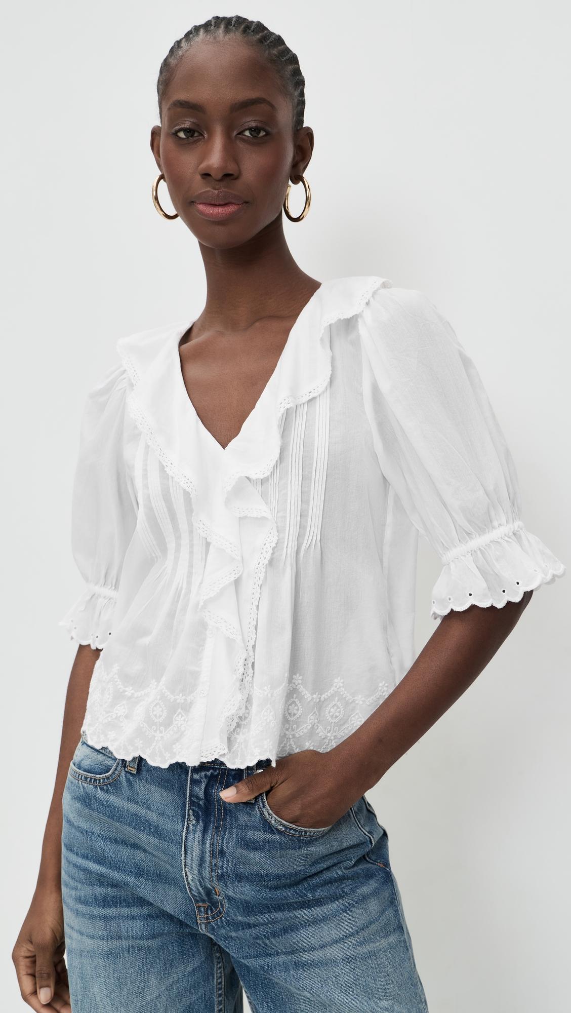Ruffled Puff Sleeve Top by MADEWELL
