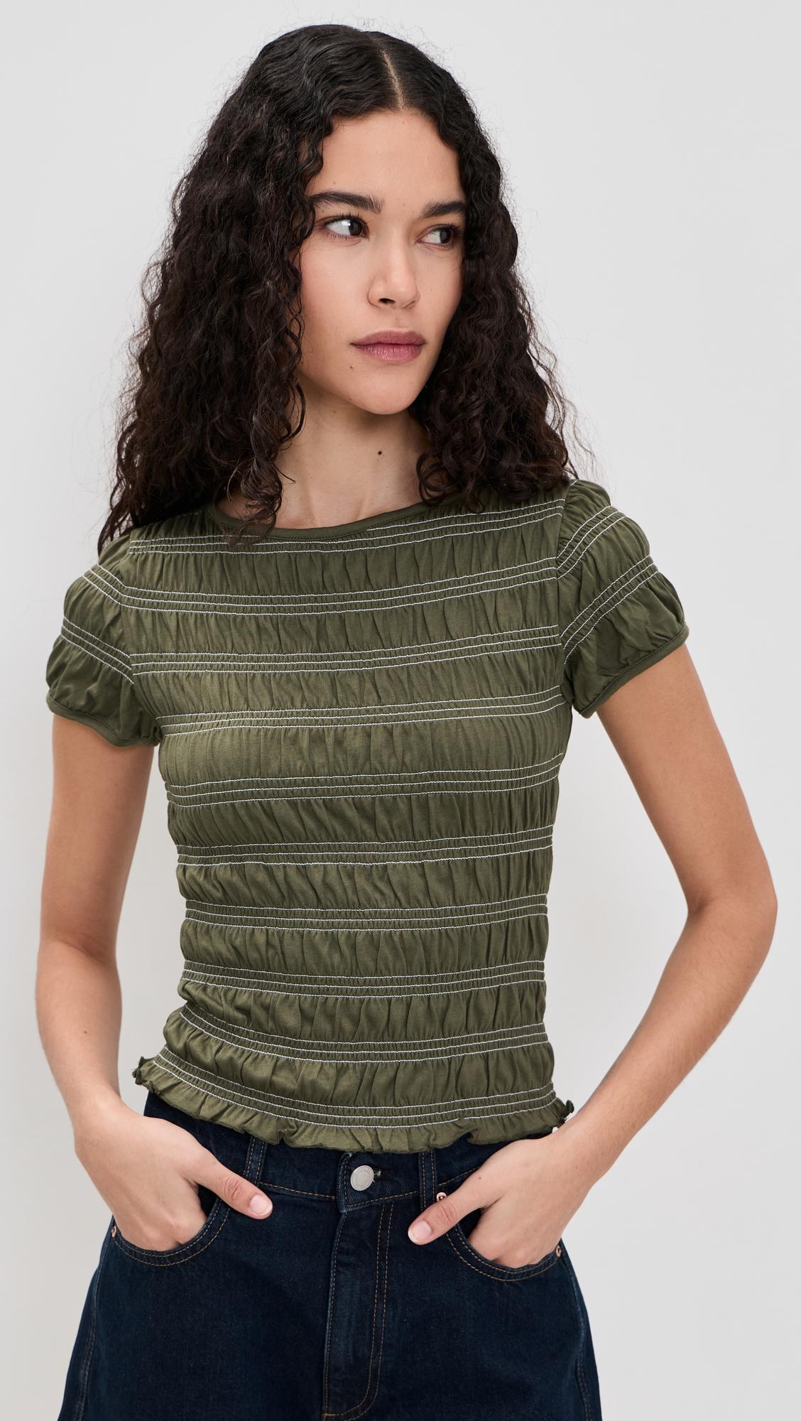 Smocked Short Sleeve Top by MADEWELL