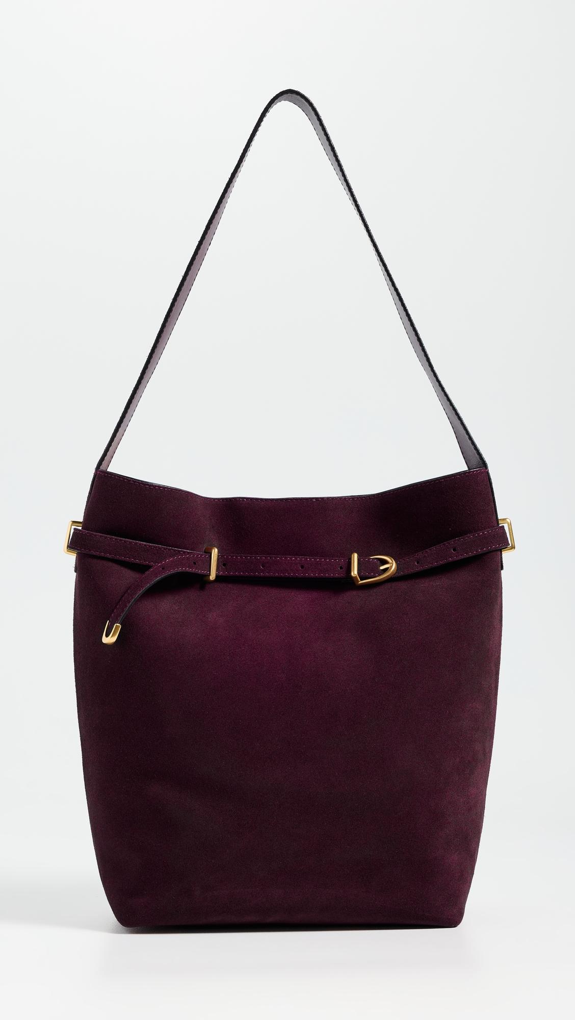 The Essential Belted Bucket Tote In Suede by MADEWELL
