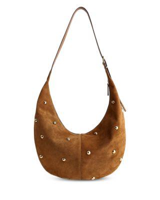 The Essential Studded Suede Curve Shoulder Bag by MADEWELL