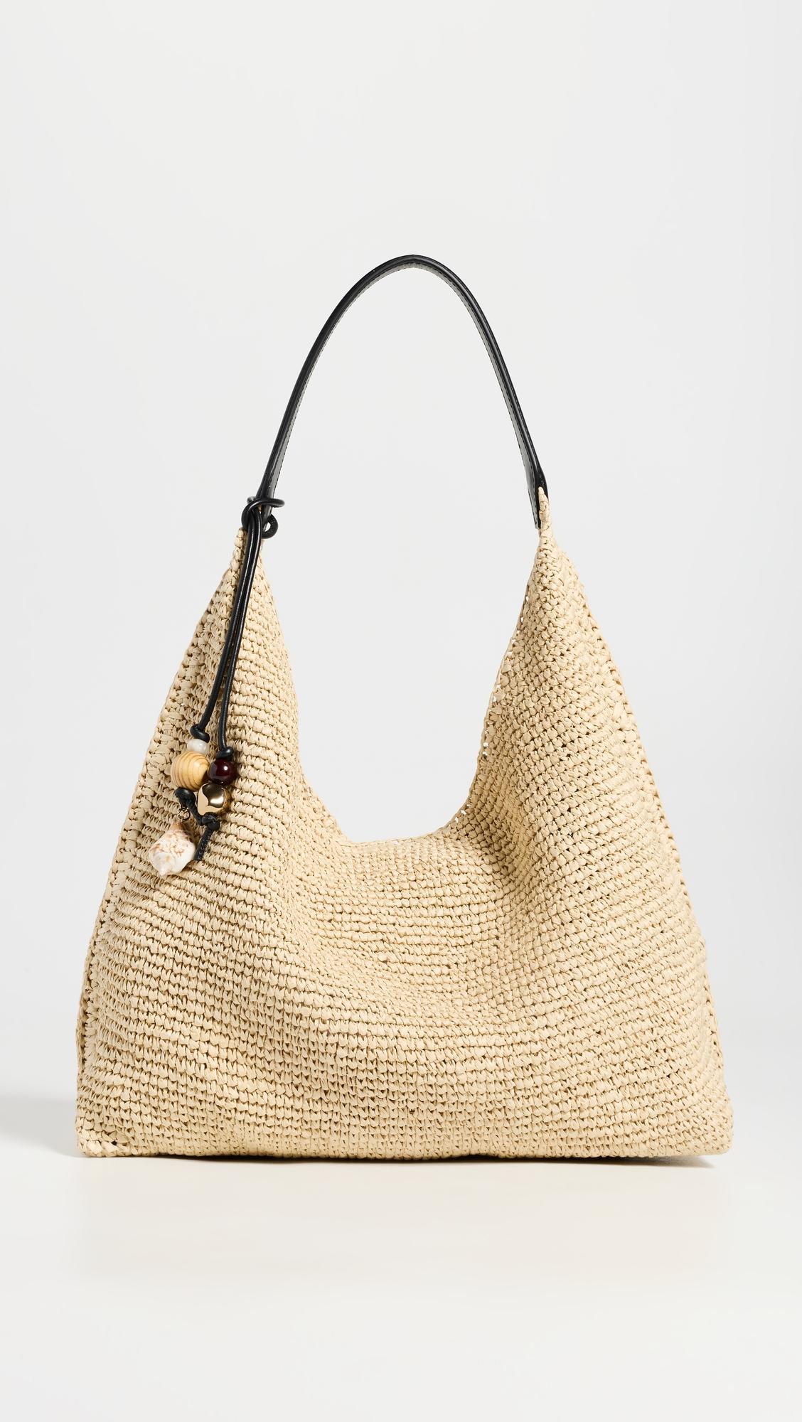 The Mylie Shoulder Bag In Raffia by MADEWELL
