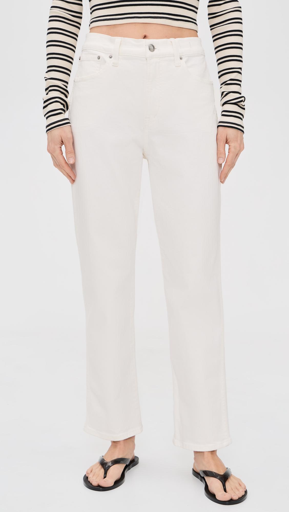 The Petite Longline Straight Jean in Tile White by MADEWELL
