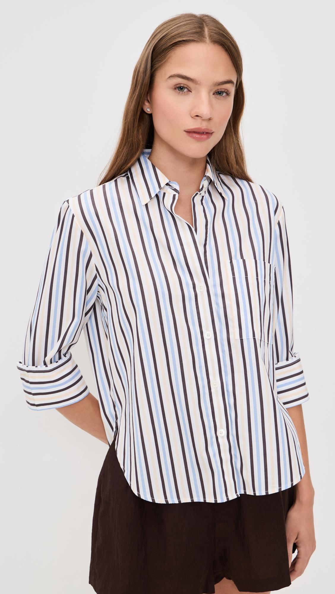 The Signature Y-Neck Shirt In Poplin by MADEWELL