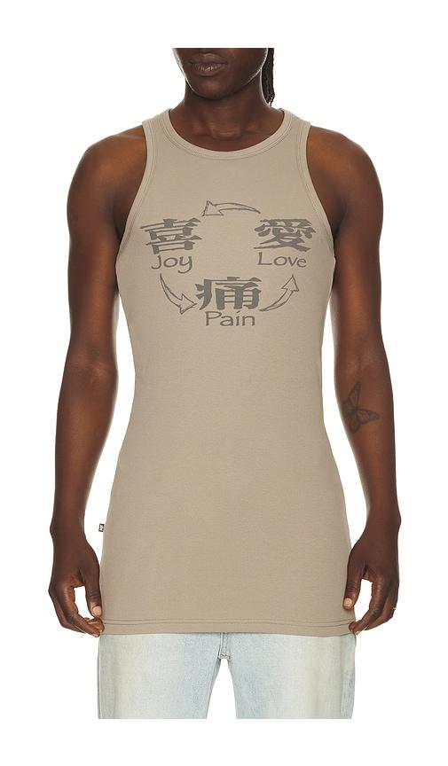 MADFRENZY Joy Love Pain Tank Top in Olive by MADFRENZY