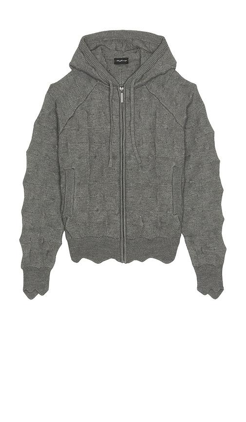 MADFRENZY Spiked Zip Up Hoodie in Grey by MADFRENZY