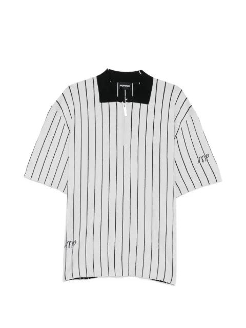 MF striped zip polo shirt by MADFRENZY