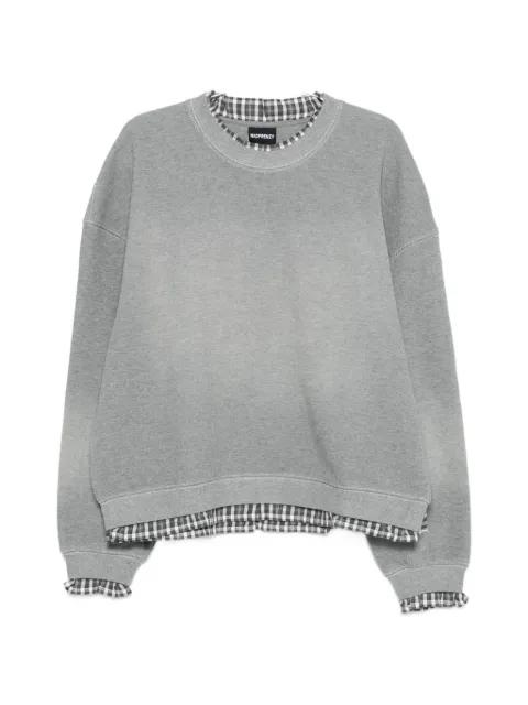 gingham-trim sweatshirt by MADFRENZY