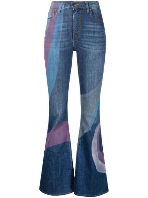 Anita swirl-print flared jeans by MADISON.MAISON