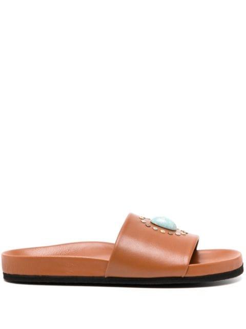 Athena Cognac Open Toe Sandals by MADISON.MAISON