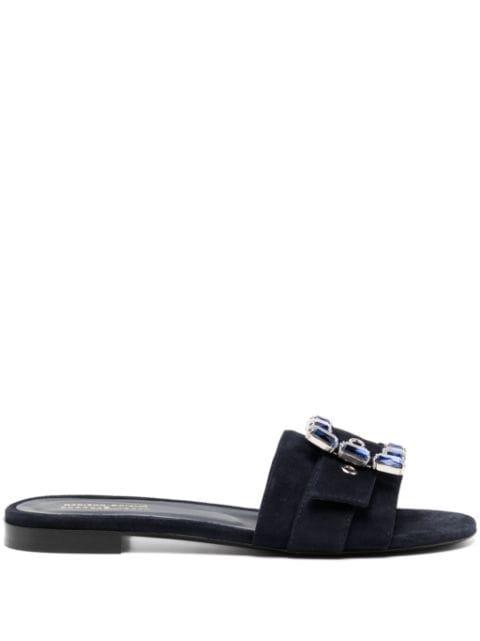 Madison Maison Fade Jeweled Buckle Khaki Sandal by MADISON.MAISON