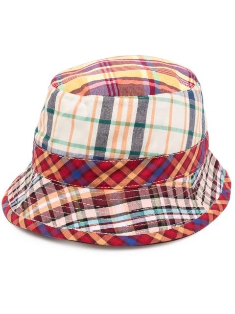 check-pattern cotton bucket hat by MADISON.MAISON