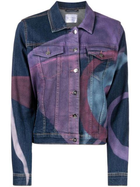graphic-print denim jacket by MADISON.MAISON