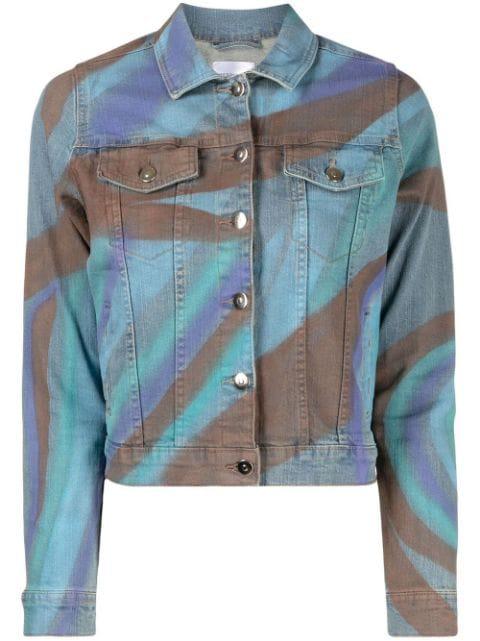 graphic-print denim jacket by MADISON.MAISON