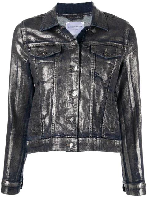 metallic denim jacket by MADISON.MAISON