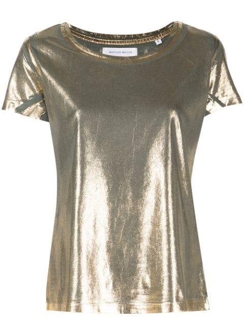 metallic lamé T-shirt by MADISON.MAISON
