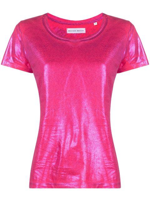 short-sleve lamé T-shirt by MADISON.MAISON