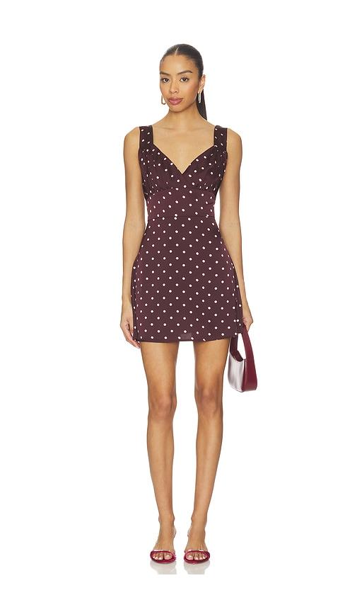 MADISON THE LABEL Chrissa Mini Dress in Burgundy by MADISON THE LABEL