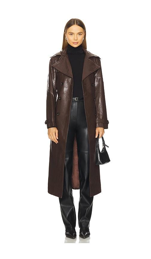 MADISON THE LABEL Hutson Trench in Chocolate by MADISON THE LABEL