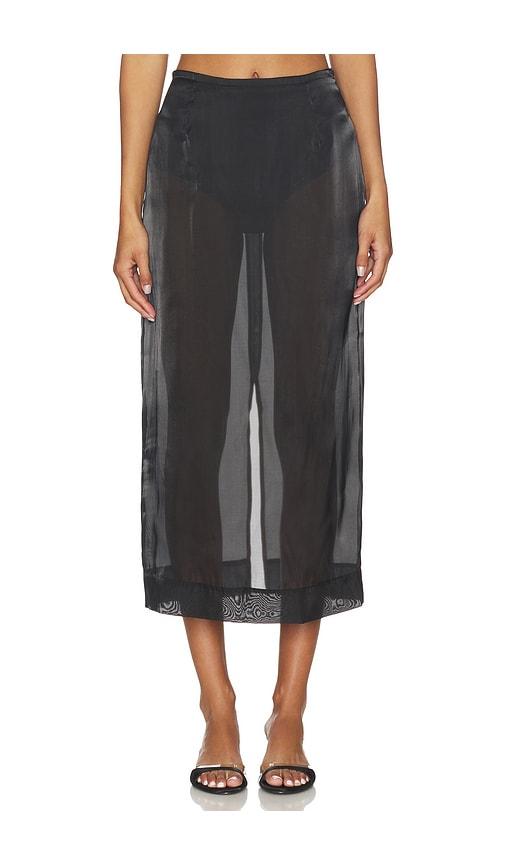 MADISON THE LABEL Knox Midi Skirt in Black by MADISON THE LABEL
