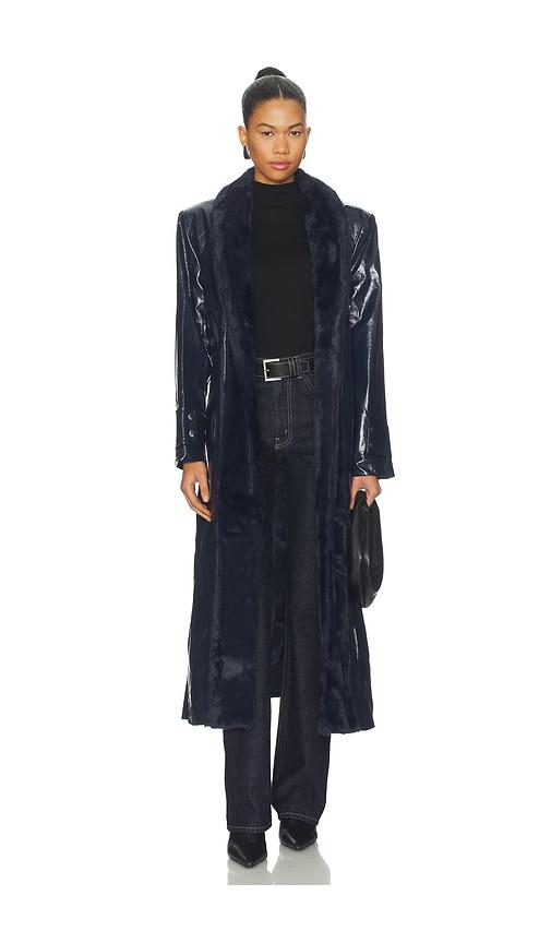 MADISON THE LABEL Max Coat in Navy by MADISON THE LABEL