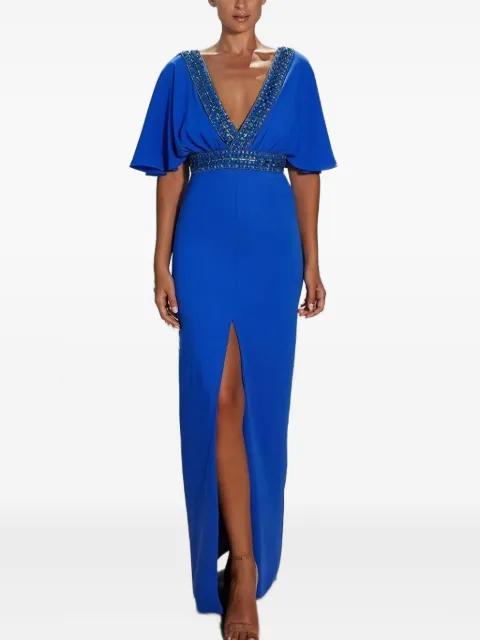 embellished V-neck maxi dress by MAESTRI