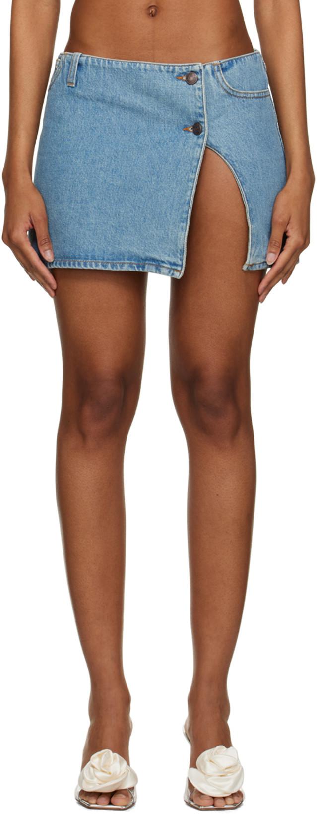 Blue Ultra Denim Miniskirt by MAGDA BUTRYM
