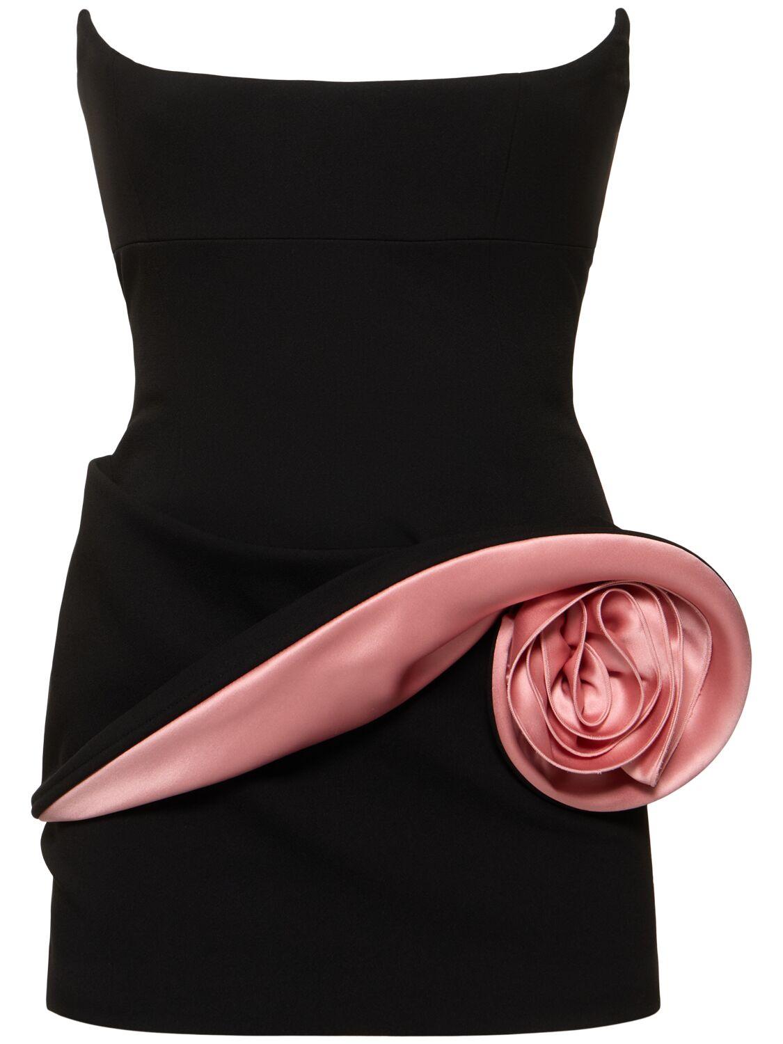 Crepe Rose Detail Mini Dress by MAGDA BUTRYM