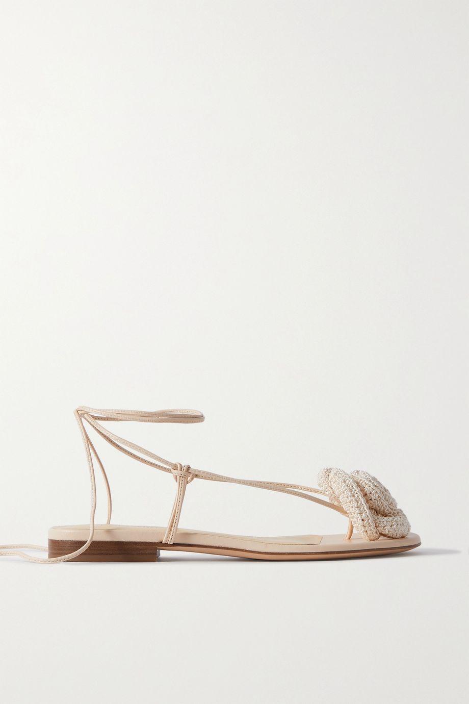 Crocheted cotton-blend and leather sandals by MAGDA BUTRYM
