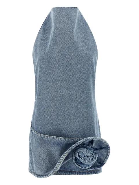 Denim flower mini dress by MAGDA BUTRYM