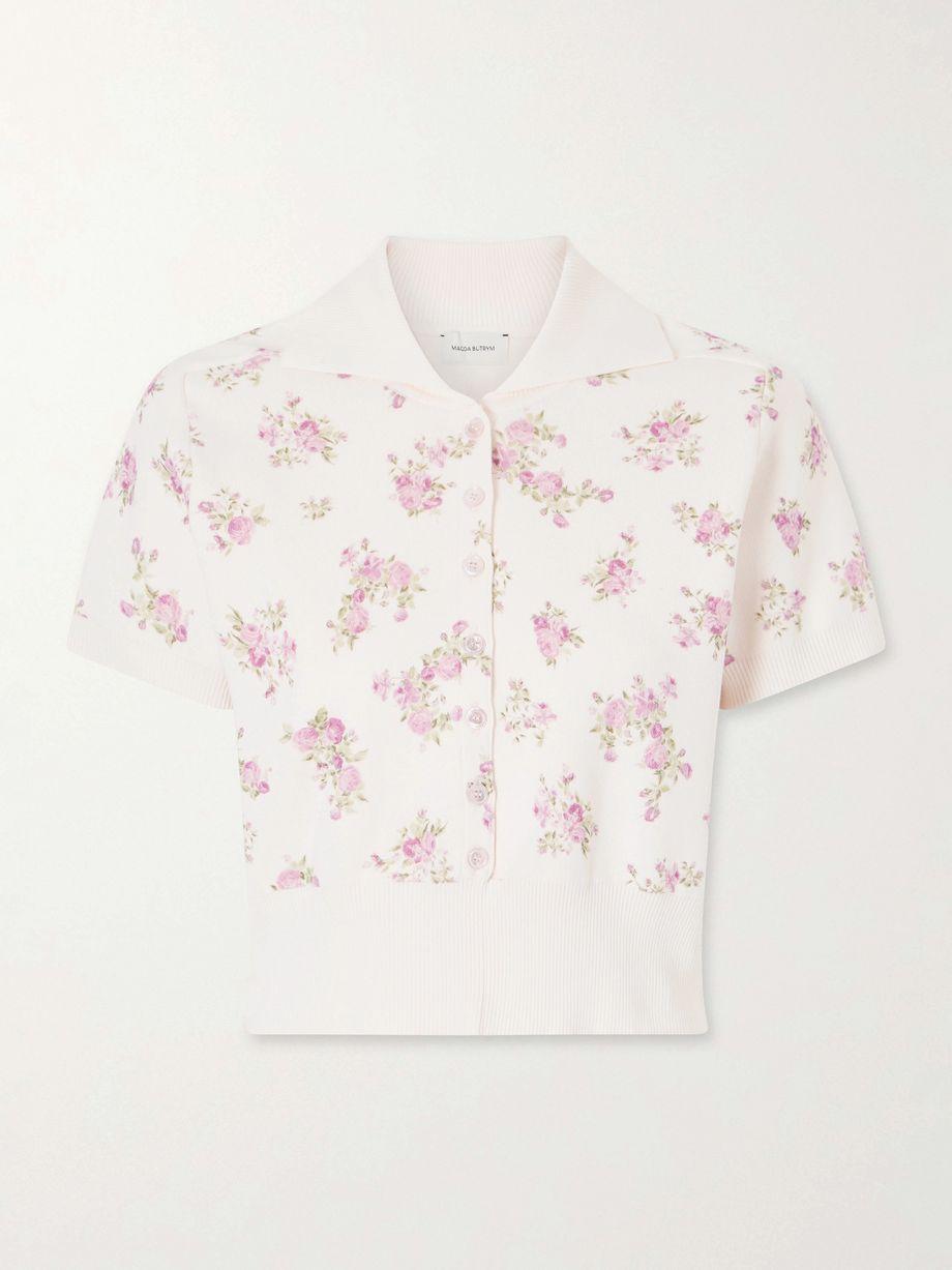 Floral-print cotton polo shirt by MAGDA BUTRYM