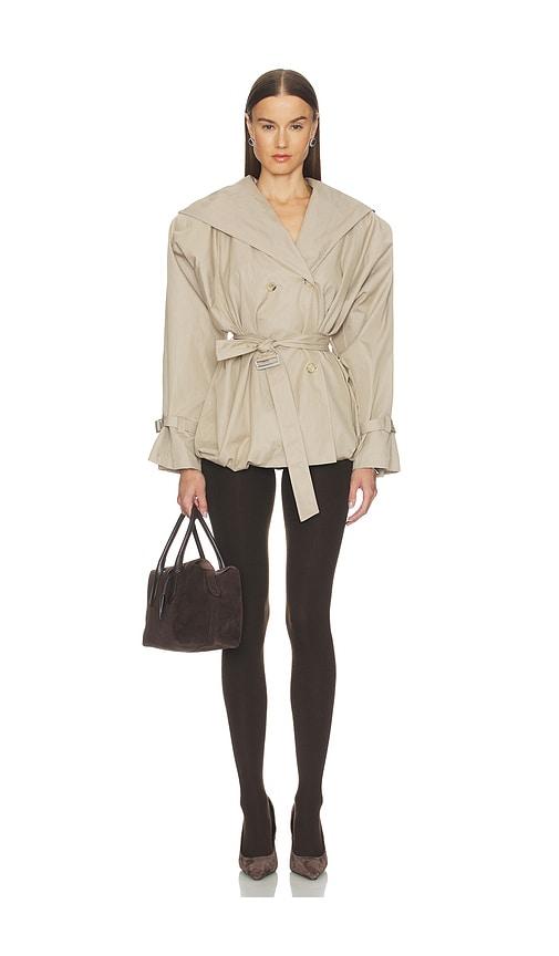 Magda Butrym Belted Trench Jacket in Beige by MAGDA BUTRYM