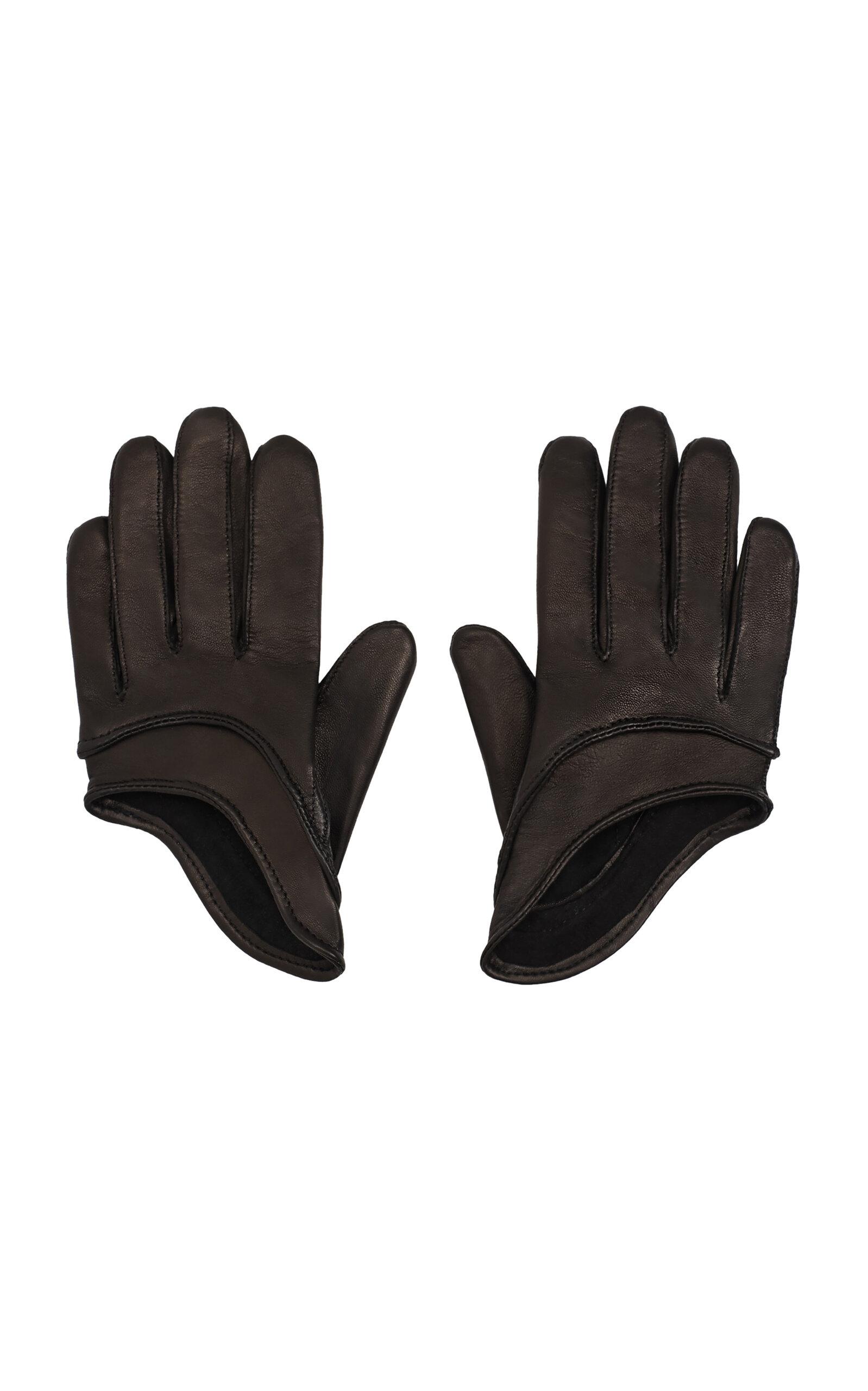 Magda Butrym Black Short Leather Gloves - Moda Operandi by MAGDA BUTRYM