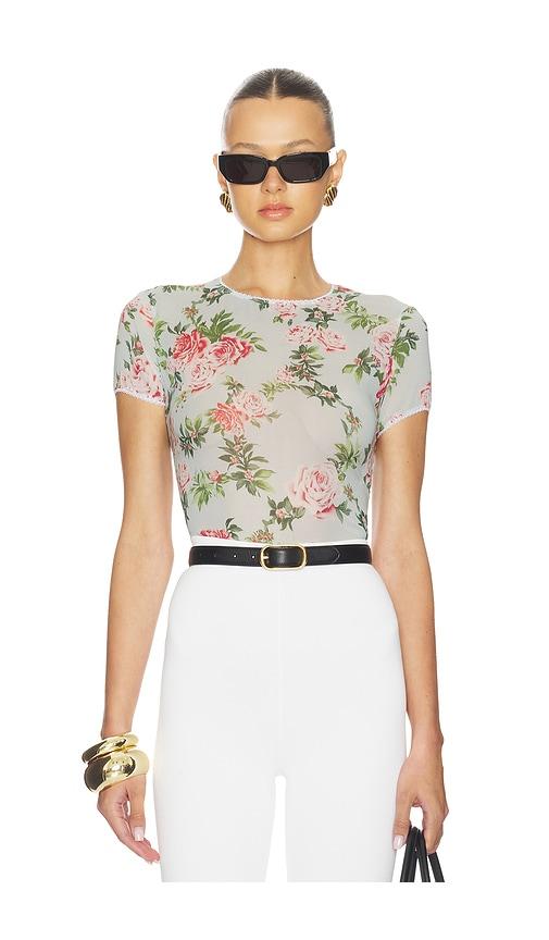 Magda Butrym Floral T-Shirt in Blue by MAGDA BUTRYM