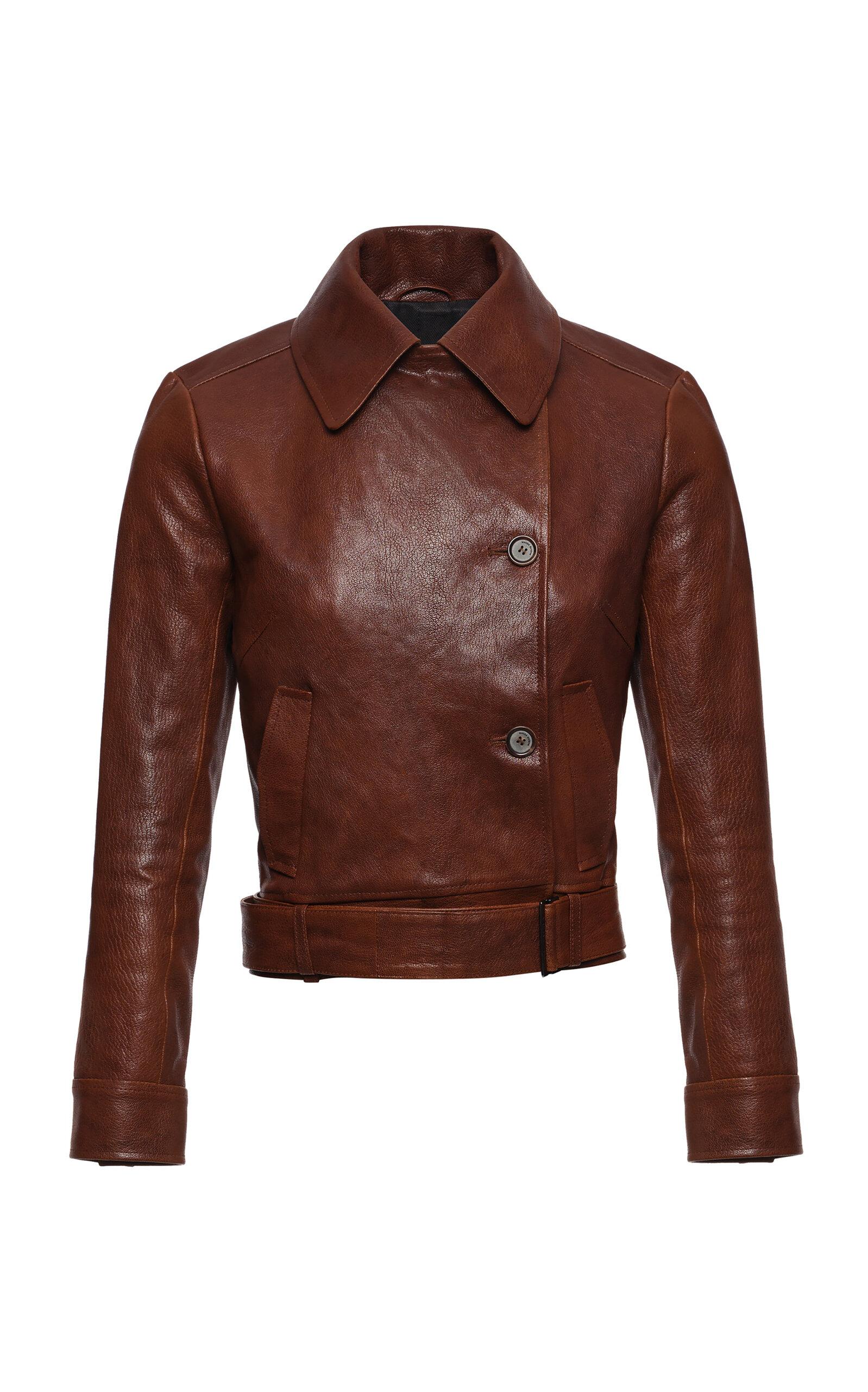 Magda Butrym Funnel Neck Sheep Leather Jacket - Moda Operandi by MAGDA BUTRYM