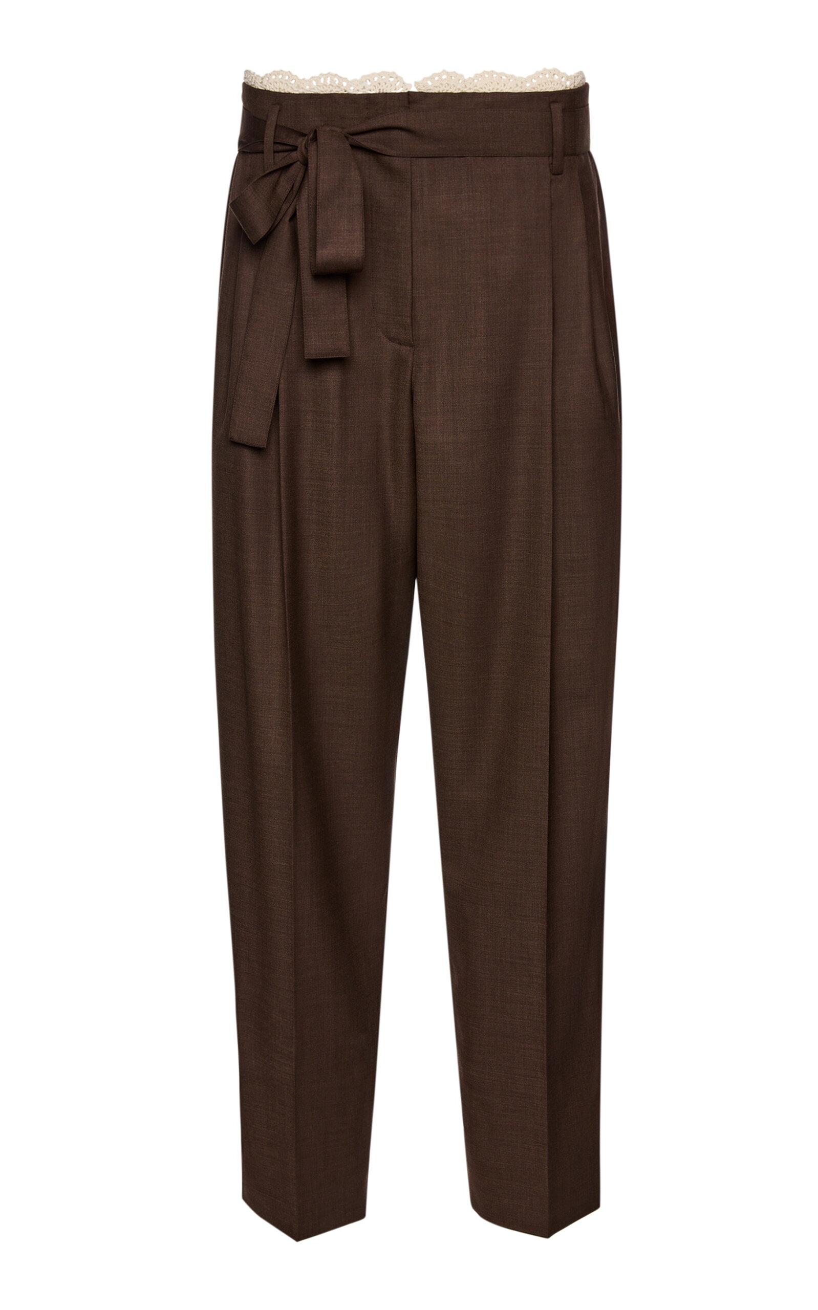 Magda Butrym Lace-Trimmed Wool Straight-Leg Pants - Moda Operandi by MAGDA BUTRYM