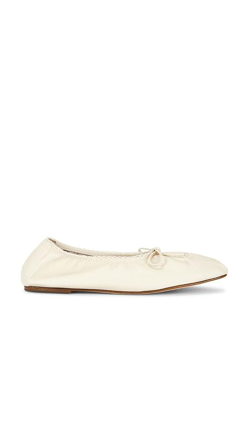 Magda Butrym Leather Ballet Flat in Cream by MAGDA BUTRYM