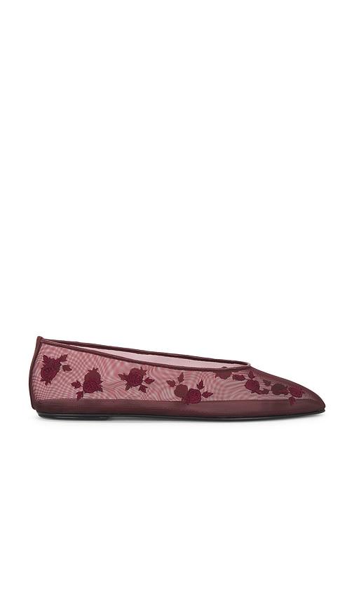 Magda Butrym Mesh Ballet Flat in Burgundy by MAGDA BUTRYM