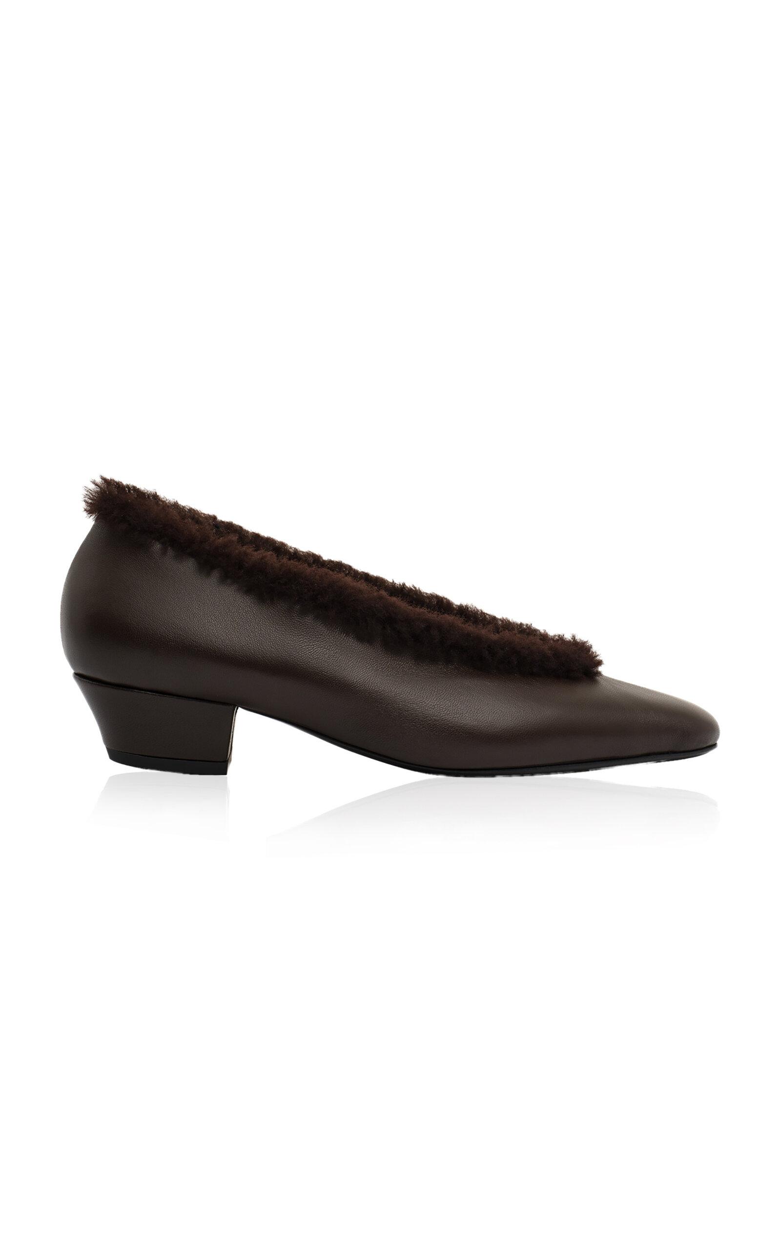 Magda Butrym Shearling Brown Ballerina Heel - Moda Operandi by MAGDA BUTRYM