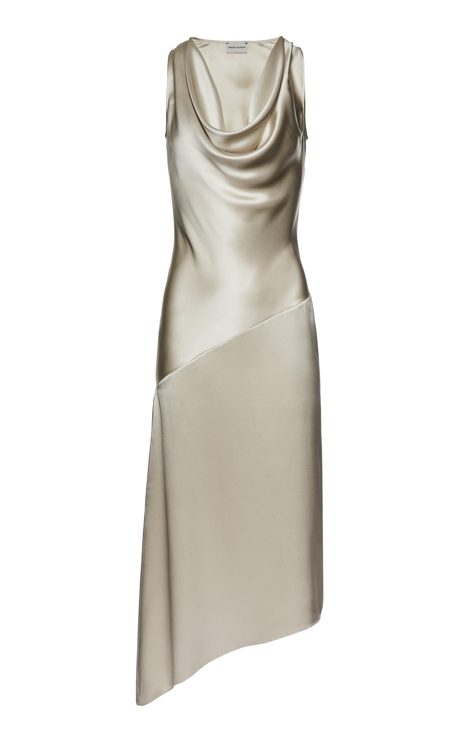 Magda Butrym - Silk Asymmetrical Midi Dress - Nude - - Moda Operandi by MAGDA BUTRYM Magda Butrym - Silk Asymmetrical Midi Dress - Nude - - Moda Operandi by MAGDA BUTRYM